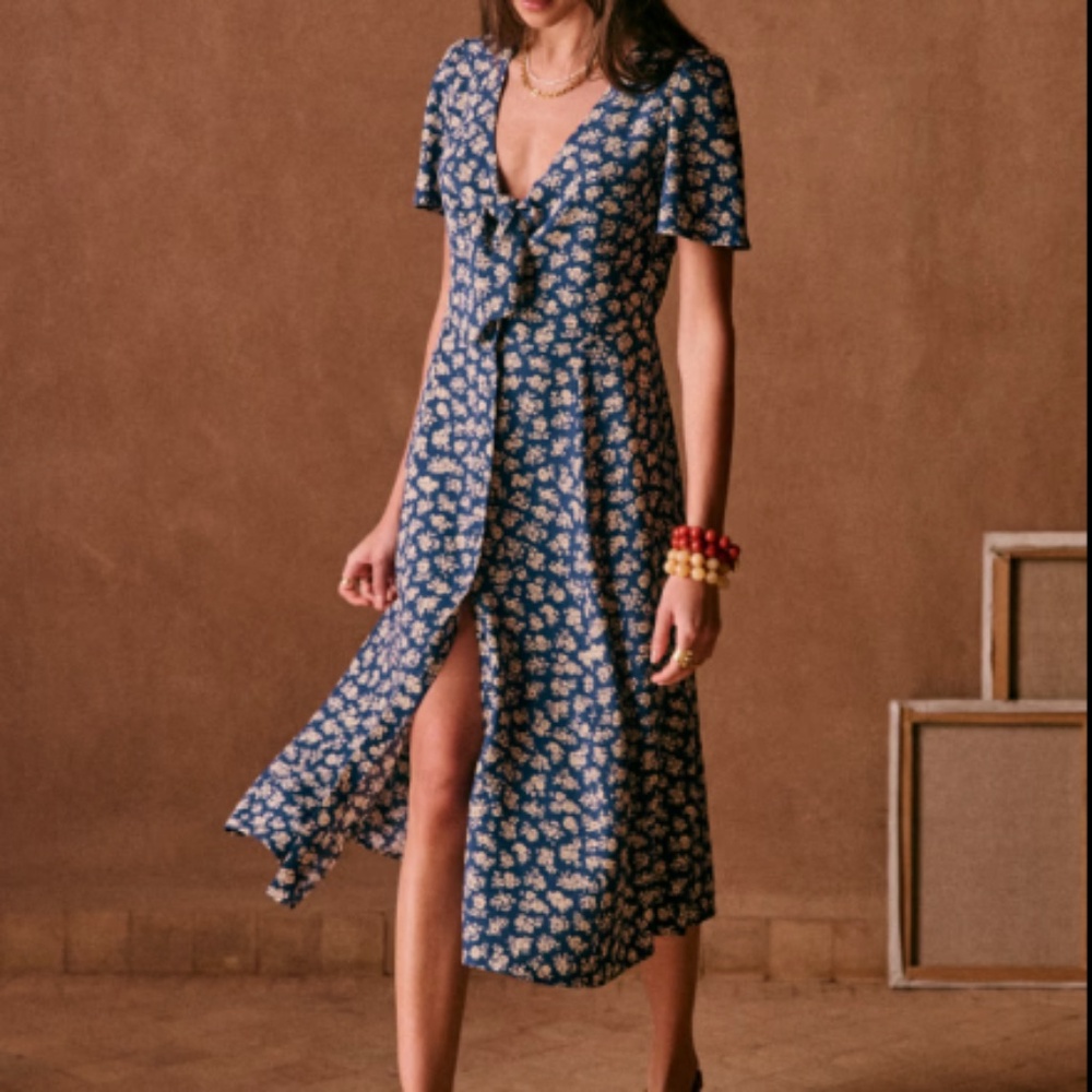 Sezane Ophelia Cara Print Dress - Size 38